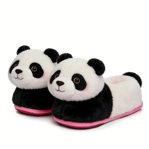 Pantoufles en peluche panda 3D personnalisées avec rembourrage en coton PP, pantoufles d'intérieur unisexes pour bébés de 0 à 24 mois, pour Halloween - Product Image 2