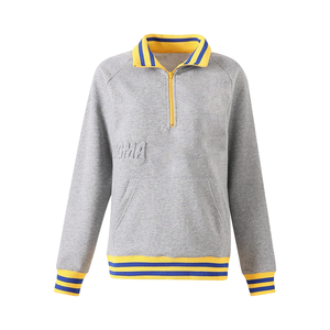 Sgrho เสื้อสเวตเตอร์มีซิปปิดสำหรับทั้งชายและหญิงผ้าแชมเบรย์ฟอกฤดูหนาวโลโก้ปักและกระเป๋าจิงโจ้ป้ายยี่ห้อส่วนตัว - Product Image 1