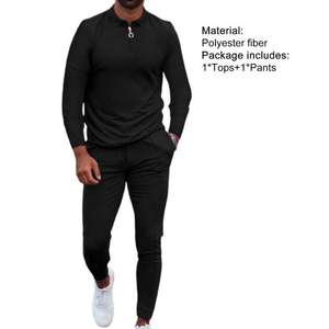 Ropa deportiva para hombre, traje de dos piezas para primavera y otoño, Sudadera con capucha y cremallera, pantalones de chándal, pantalones activos - Product Image 6