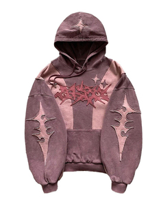 Vente chaude Premium Quality Custom Distressed Hoodie Zipper-Up Street Wear avec motif solide Low quantité minimale de commande - Product Image 3