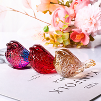 Ornement de bureau oiseau en cristal blanc de luxe léger, sculpture animale colorée, marque Ziyi, emballage boîte en papier, décoration de table pour entrée