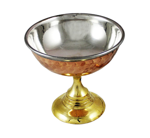 Elegant <b>Copper</b> Stainless Steel Ice Cream <b>Cup</b> Bowl with Stand Elegant Tableware for Desserts and Dinners Dinnerware Product - Product Image 1