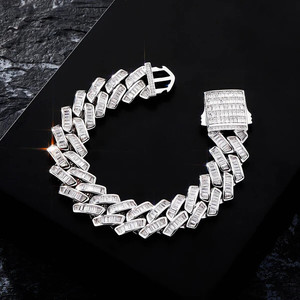 <b>Bracelet</b> 16mmT square spring buckle diamond <b>Cuban</b> chain for <b>men</b> Hip Hop <b>Cuban</b> <b>link</b> chain - Product Image 6