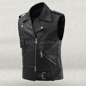 Chaleco de Cuero Casual para Hombre con Cuello Mandarín, Cálido para Invierno, Transpirable, de Alta Calidad, Personalizable con Cierre de Cremallera para Otoño - Product Image 6