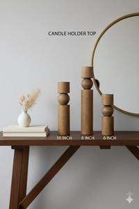 Porte-bougie en bois artisanal de fabrication indienne pour centre de table, décoration de mariage et spa, disponible pour l'exportation - Product Image 5