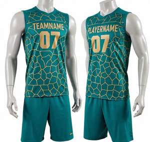 Ensemble de maillot et short de basketball pour hommes, personnalisable en gros, avec impression par sublimation, numéros, haut sans manches, uniforme de basketball - Product Image 1