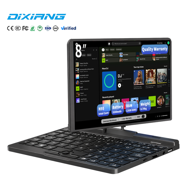 2026 Intel N95 8" Mini Laptop 2-in-1 Tablet PC 12GB DDR5 IPS Touch Screen Windows 11 360 Degree Foldable Notebook
