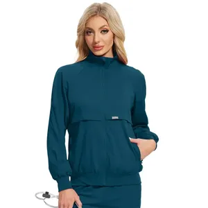 Conjunto de Uniforme Médico Elástico de Alta Calidad para Enfermería, Talla Grande, Unisex, con Detección de Agujas, para Uso Hospitalario - Product Image 3