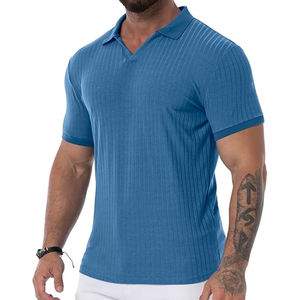 Hombres elegantes para camisa Tejido de punto Secado rápido Precio de alta calidad para ropa de calle informal Mezcla de algodón y poliéster de moda - Product Image 1