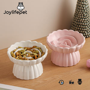 Pé alto Cerâmica Pet Bowl Slow Food Bowl com Vômito Proteção para Cães e Gatos Espinha Elevada <span class=keywords><strong>Cat</strong></span> Food Bowl - Product Image 1