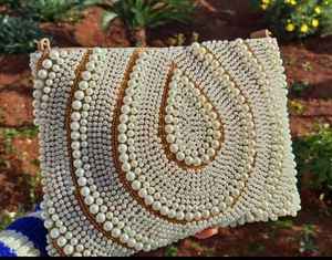 VLemon sac perlé, sac à main citron perlé citron pochette, jaune citron vacances d'été sac à main, unique blanc perlé pochette citron - Product Image 1