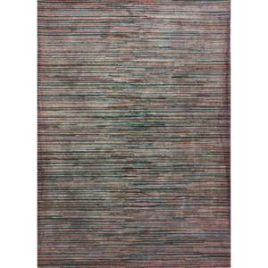 Alfombra Acar Beige y Marrón a Rayas, Hecha a Mano con Lana y Viscosa, Modelo Tra-14448 para Uso Doméstico - Product Image 1