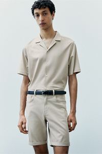 กางเกงขาสั้นผ้าทอลายทแยงผ้า100% คุณภาพพรีเมี่ยมสำหรับผู้ชายกางเกงทรงสลิมฟิตลำลองใส่สบายในฤดูร้อนกางเกงครึ่งกระเป๋า-ขายส่ง - Product Image 6