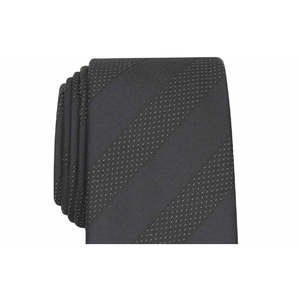 Corbata de rayas delgada de corte regular para hombre Alfani, accesorio de cuello falso negro - Product Image 2