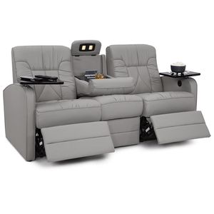 Sofá Seccional Ergonómico de Cuero Genuino para Cine en Casa con Almacenamiento, Diseño Moderno, Patas Metálicas para Sala Multimedia Privada, Confortable - Product Image 1
