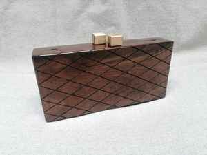 Prix de gros Pochette en bois Pochette en bois brun faite à la main Pochette en bois d'acacia naturel Pochette en bois faite à la main pour femmes et filles - Product Image 6