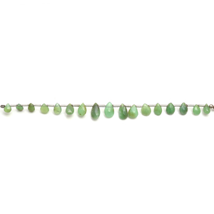 Perles de pierres précieuses en chrysoprase naturelle de meilleure qualité en forme de poire à facettes 5x3mm-9x5mm brin de pierres précieuses en cristal de 8 pouces pour la fabrication de bijoux - Product Image 3