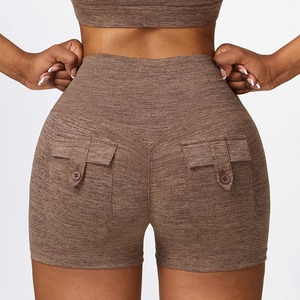 Shorts de sport sans couture pour femmes en gros personnalisés, respirants, pour la course à pied, la salle de sport, le yoga, shorts sans couture avec effet push-up - Product Image 2