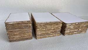 Feuilles de papier faites à la main en coton brodé à bords dorés sur mesure Style animal pour la revente de concepteurs de papeterie de mariage - Product Image 6