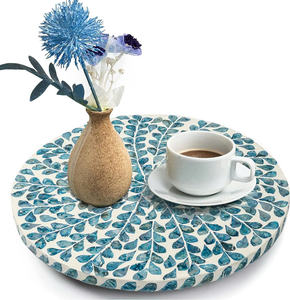 Bandeja giratoria redonda de nácar personalizada directa de fábrica con incrustaciones de concha de perla al por mayor de Vietnam - Product Image 3