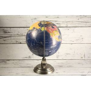 Globemaster Deep Blue Globe Carte du monde Antique Pewter Color Metal Bse Spinning 12 ,World Classic Topographical - Product Image 2