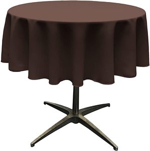 Nappe ronde en popeline de polyester imperméable, résistante aux taches et aux plis, tissu de couverture de table pour banquet et salle à manger - Product Image 3