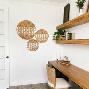 Jacinto de agua tejido abierto de gran tamaño para colgar en la pared de ratán y algas marinas hecho a mano de lujo bohemio para cocina y decoración del hogar - Product Image 4