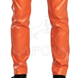 Traje de moda Pantalones casuales de cuero para pantalones de cintura con logotipo impreso personalizado Pantalones de cuero para hombres hechos de Sialkot - Product Image 6