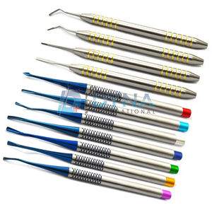 Juego de alta calidad de 11 Uds. Extracción manual de dientes eléctricos elevadores PDL periotomo instrumentos quirúrgicos dentales dorados - Product Image 3