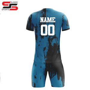 Vêtements de football pour hommes Kit d'uniforme de football Ensemble de sport de sublimation personnalisée Accepter des vêtements de sport avec logo personnalisé Demi-manches unisexe - Product Image 4