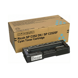 Cartouche de toner cyan Ricoh SP C252DN/SP C252SF compatible avec l'imprimante Konica Minolta, encre couleur pour des performances optimales - Product Image 1