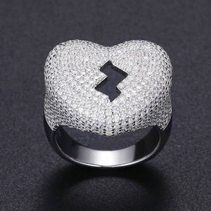 Men's <b>Gold</b> Plated Diamond <b>Cocktail</b> <b>Ring</b> with Round Brilliant Cut Pave Setting Luxury Style Everyday Wear - Product Image 4