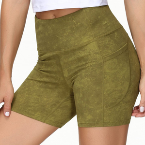 Short de sport respirant taille haute pour femme décontracté coton polaire Gym Shorts de course tissu mi-éponge vente chaude - Product Image 4