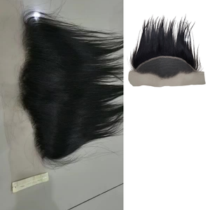 Extensions de cheveux naturels dentelle frontale indonésienne 100% cheveux vierges Remy humains cuticule alignée Texture droite haut noir naturel - Product Image 6