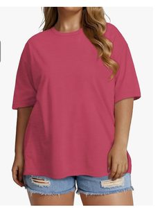 New Arrival Bangladesh Factory Wholesale Women Plus Size Short Sleeve Crew Neck Tee Custom Logo Loose Fit Cotton <b>T</b> <b>Shirts</b> - Product Image 3