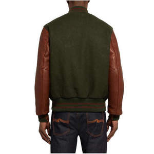 Veste universitaire élégante pour homme en laine, de haute qualité, respirante, col montant, logo personnalisable, motif uni pour un usage décontracté - Product Image 3