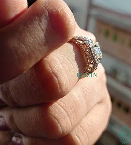 TCW – bague de fiançailles en Moissanite à coupe ronde avec diamant 2.50 - Product Image 3