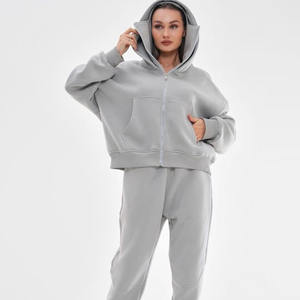 2025 nuevo diseño logotipo personalizado lavado cremallera completa de gran tamaño OEM Unisex Sudadera con capucha 400 GSM conjuntos logotipo personalizado 100% algodón hombres Sudadera con capucha - Product Image 4