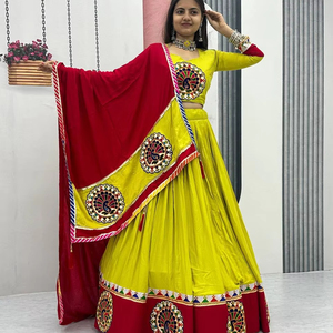 Último diseñador de algodón puro Gamthi impreso trabajo Lehenga Choli por FabZone - Product Image 1