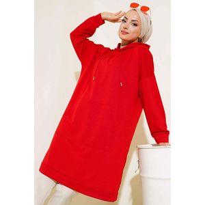 Catégorie de produits Sweat-shirt tunique à poche rouge pour femme - Product Image 4