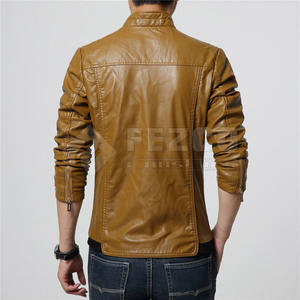 Chaqueta de Cuero para Hombre, Invierno, Cuello Alto, Logotipo Frontal, Impermeable, Transpirable, Piel de Vaca, Cómoda, MOQ Bajo, Alta Calidad - Product Image 2