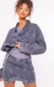 Veste en jean pour femme, bleu clair, surdimensionnée, en coton tricoté, délavée et déchirée, style streetwear, avec boutons et manches longues, personnalisable - Product Image 3