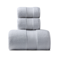 2026 Soft Cotton Woven Bath Towel Set Thick Plush Comfortable Absorbent Eco-Friendly Solid Color Bathroom Towels for Ultimate