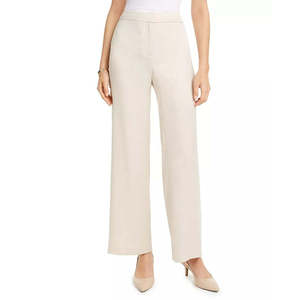 Pantaloni Alfani da Donna a Gamba Larga Marroni a Vita Alta Stile Classico Casual Taglia XL Chiusura con Elastico in Vita Traspiranti con Tecnica Stropicciata - Product Image 1