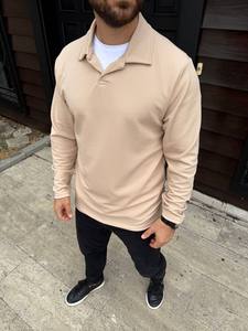 Camiseta de Manga Larga para Hombre, Cuello con Cierre de Cremallera, Color Sólido, Corte Ajustado, Diseño Casual, Transpirable, Ecológica, de Lona, Estilo Urbano - Product Image 4