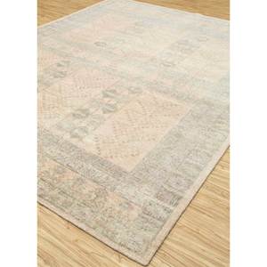 พรมขนสัตว์ถักมือสีเบจและสีน้ำตาล รุ่น PKWL-7009 ลายเมดัลเลียนรูปสี่เหลี่ยมผืนผ้า สำหรับห้องนั่งเล่น ห้องโถง ทางเข้าบ้าน - Product Image 2