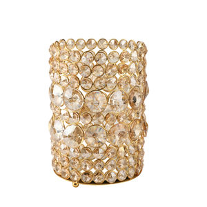 Handcrafted Crystal Beads Candlestick Holder <b>Square</b> and Round Shape Tealight Holder Ideal for Wedding Decor and Centerpieces - Product Image 1