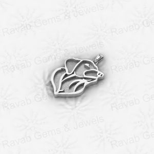 Sólido 925 Plata 26x19mm Labrador cara de perro Base en blanco Semi montaje encanto colgante ajuste para Resina y cenizas trabajo fabricación de joyas - Product Image 5