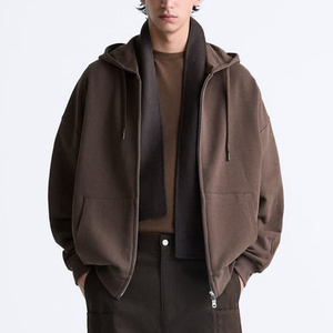 Sweats à capuche personnalisés pour hommes sweat à capuche oversize zippé impression logo streetwear sweat à capuche à double fermeture éclair pour hommes - Product Image 3