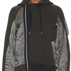 Sweat à capuche pour homme en tissu jersey ripstop 100% coton, design unique, avec fermeture à boutons et poches latérales inclinées, pour l'hiver - Product Image 5